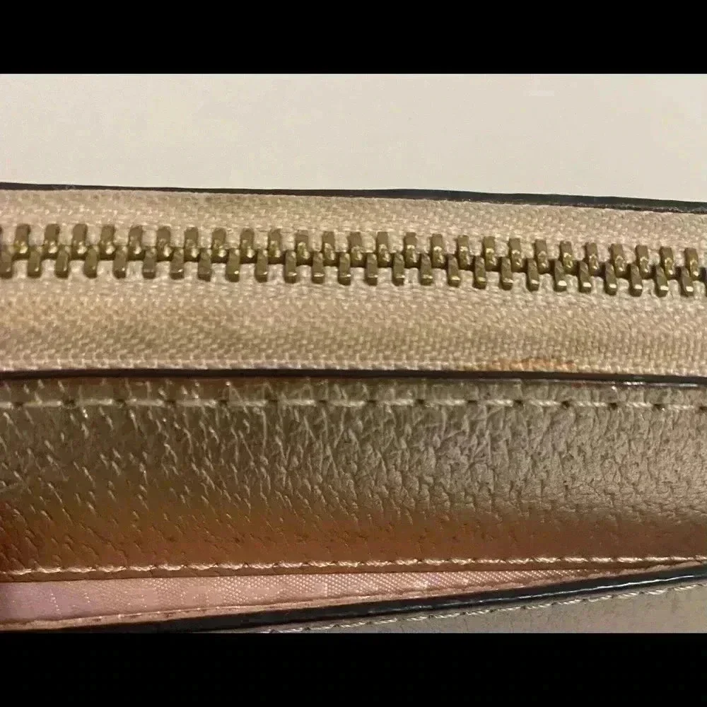 Kate spade metallic bronze leather wallet